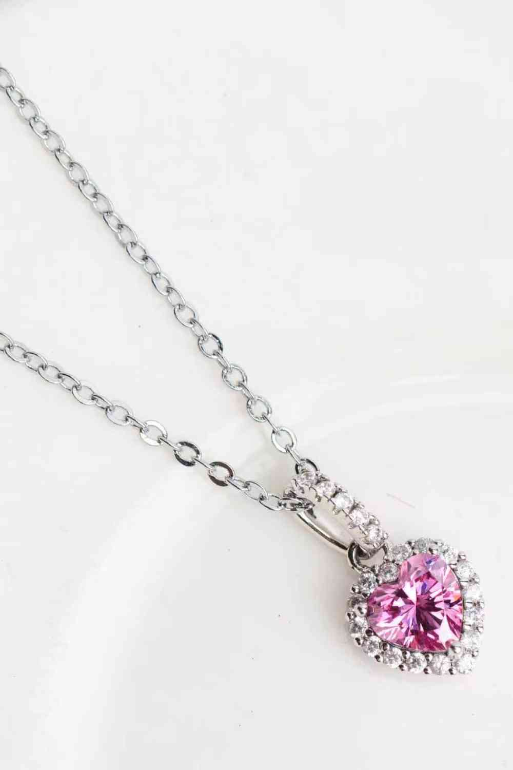 1 Carat Moissanite Heart Pendant Necklace - aurelia-clothing-8955