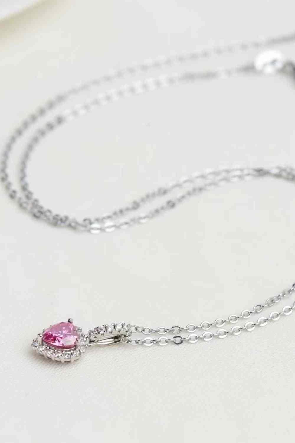 1 Carat Moissanite Heart Pendant Necklace - aurelia-clothing-8955