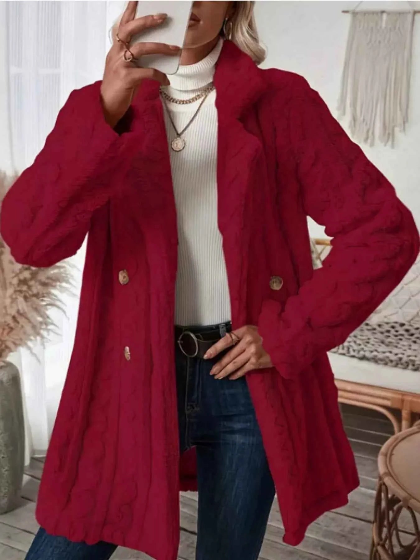 Double-Breasted Outerwear-Free Shipping