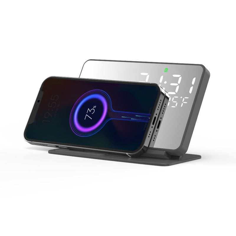 2-in-1 wireless charging time display alarm clock 15W thermometer wireless charging - Free Shipping - aurelia-clothing-8955