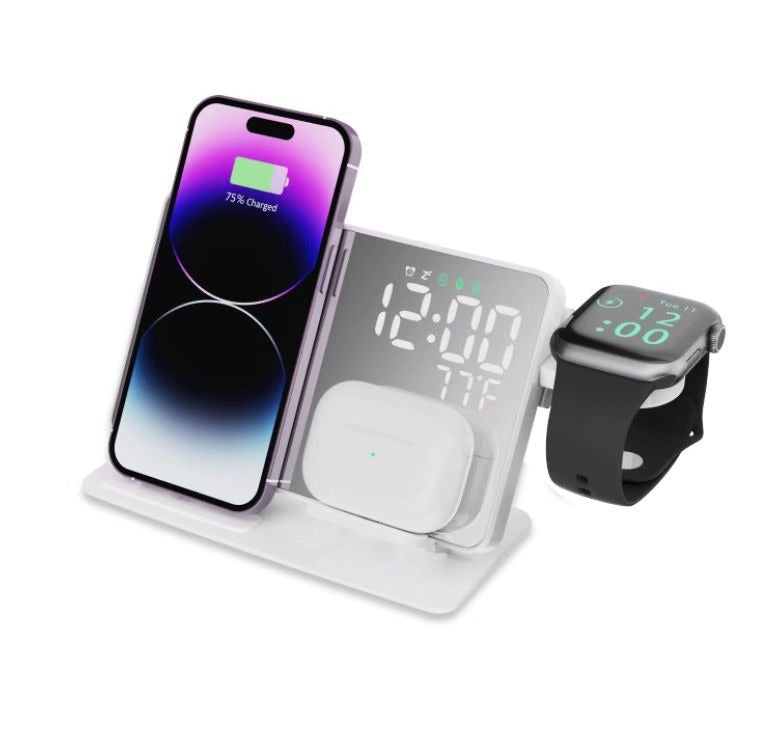 2-in-1 wireless charging time display alarm clock 15W thermometer wireless charging - Free Shipping - aurelia-clothing-8955