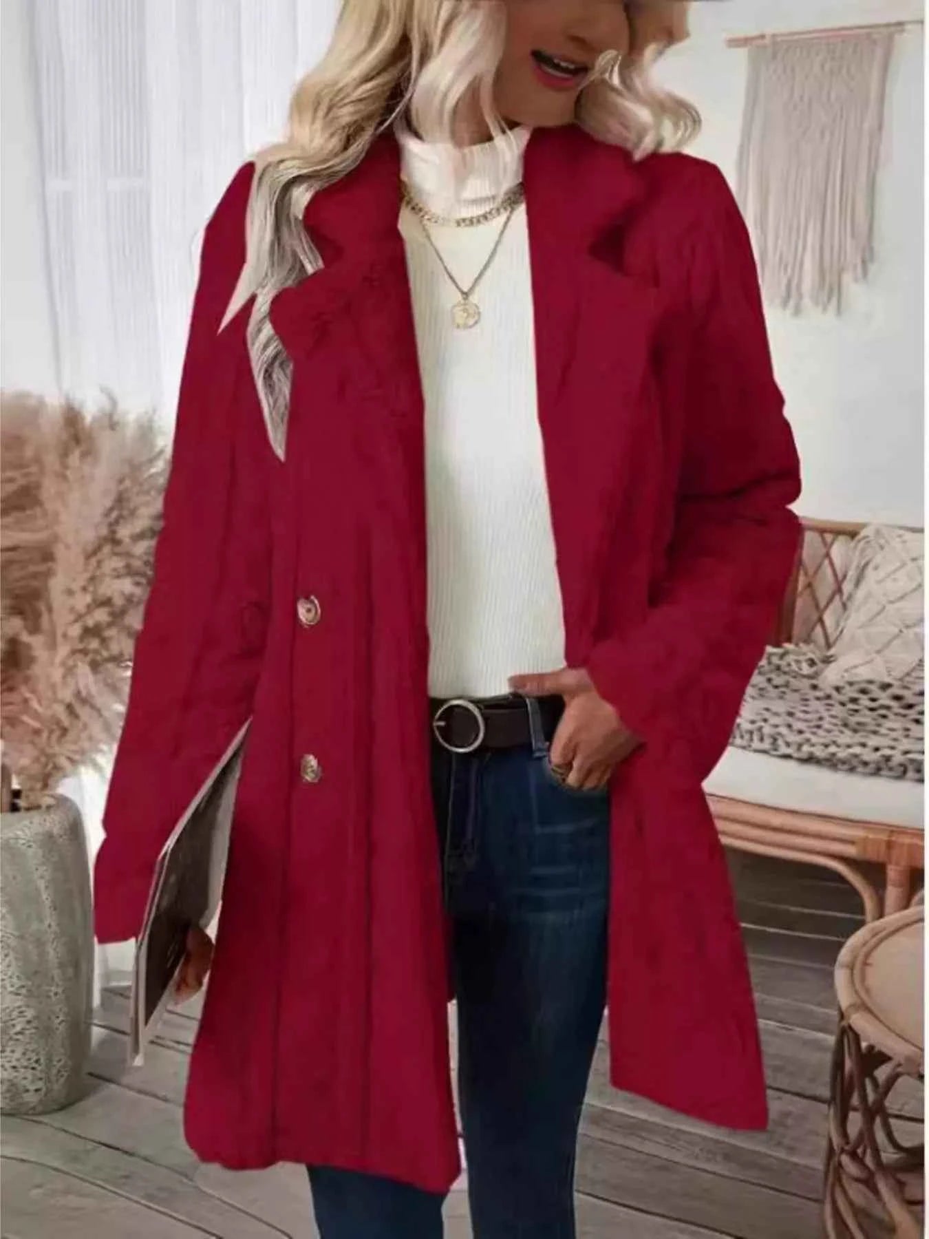 Double-Breasted Outerwear-Free Shipping