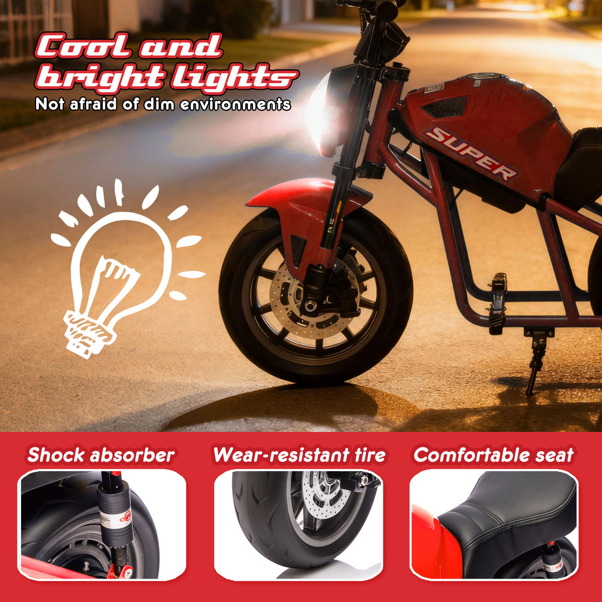 24V300W Kids Ride On XL Electric Toy Muscle Motorcycle-Free Shipping - aurelia-clothing-8955