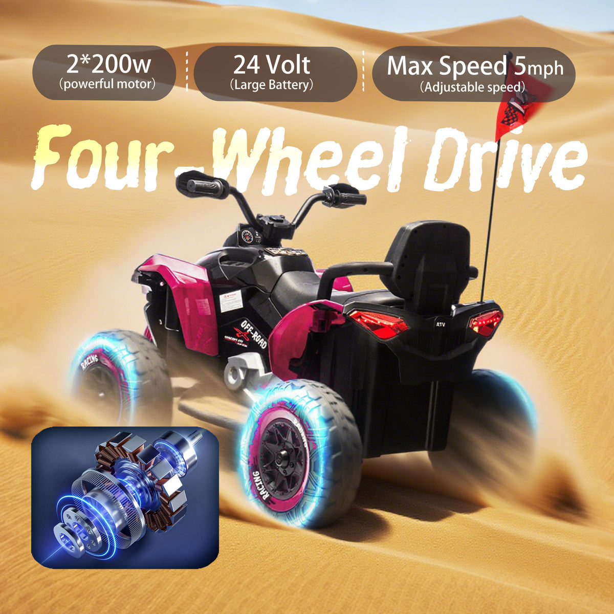 24V Kids Ride On Electric XXXL ATV-Free Shipping - aurelia-clothing-8955