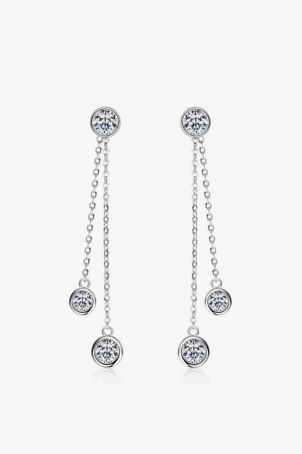 2.6 Carat Moissanite Sterling Silver Earrings - aurelia-clothing-8955