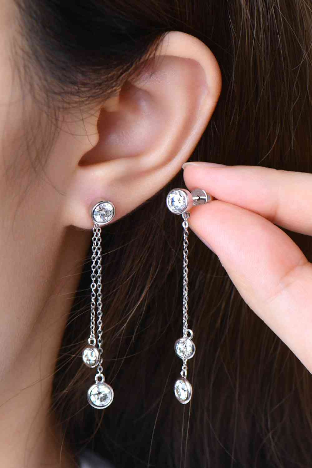2.6 Carat Moissanite Sterling Silver Earrings - aurelia-clothing-8955