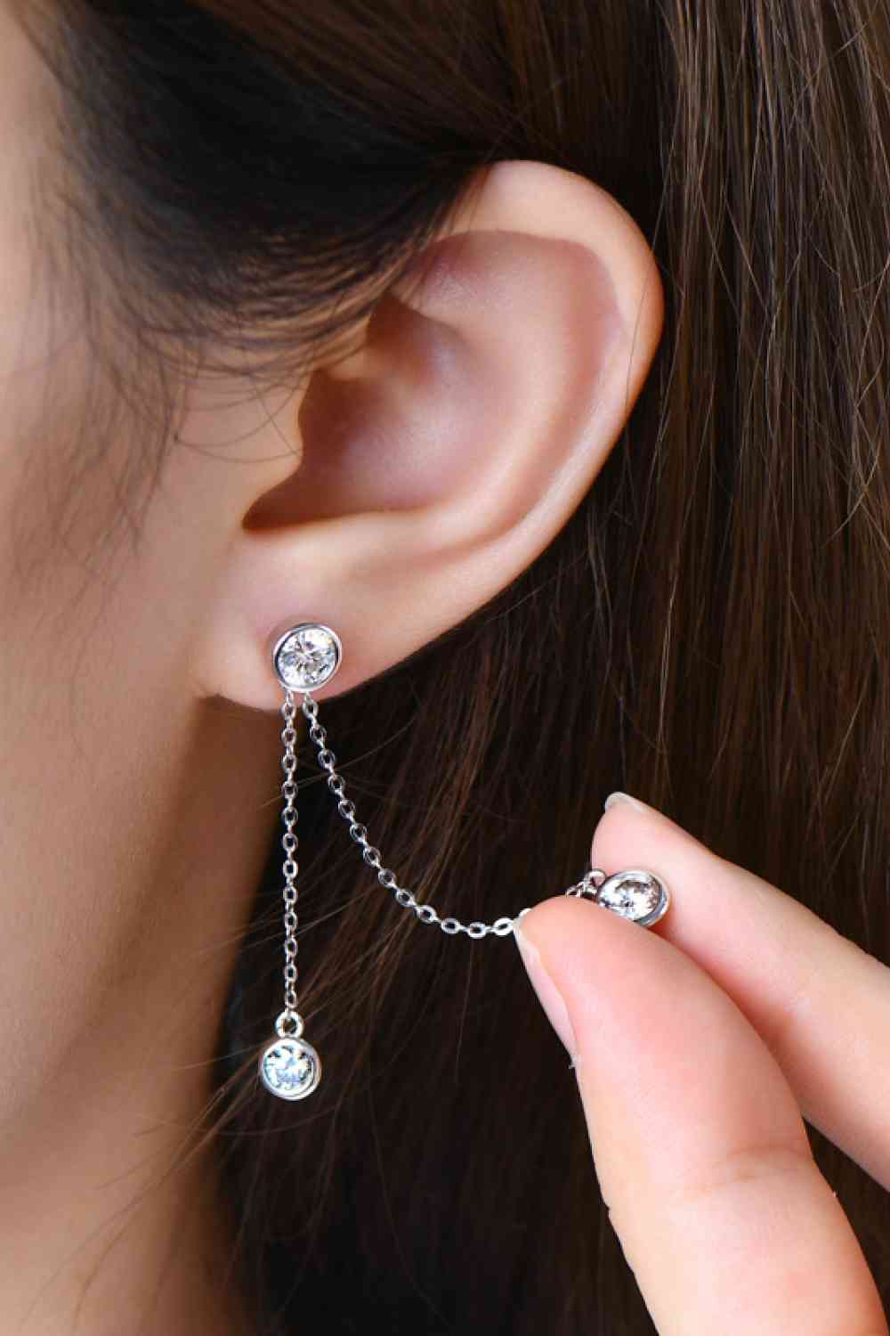 2.6 Carat Moissanite Sterling Silver Earrings - aurelia-clothing-8955