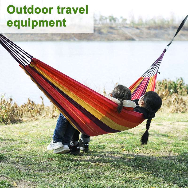 280*80cm  Camping Portable Outdoor Hammock Folding Single Hanging Canvas Hammock - Free Shipping - aurelia-clothing-8955