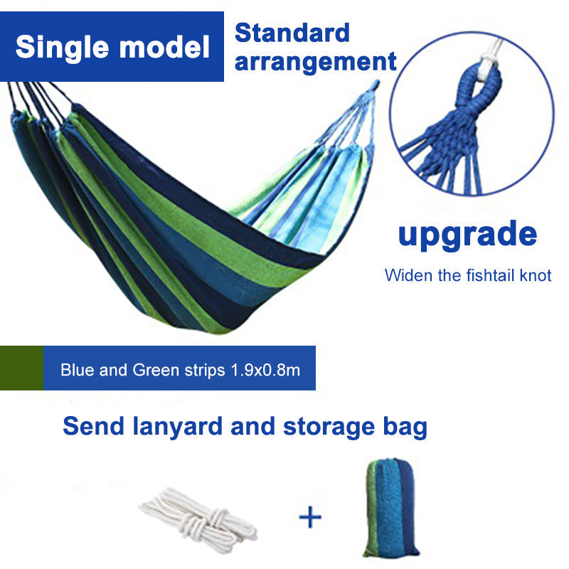 280*80cm  Camping Portable Outdoor Hammock Folding Single Hanging Canvas Hammock - Free Shipping - aurelia-clothing-8955