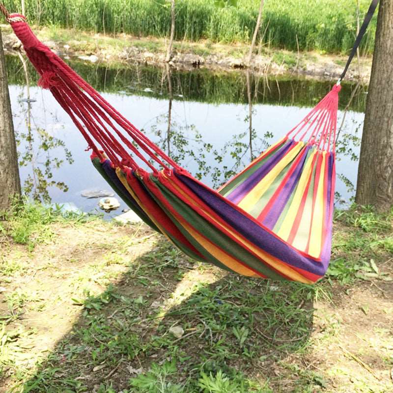 280*80cm  Camping Portable Outdoor Hammock Folding Single Hanging Canvas Hammock - Free Shipping - aurelia-clothing-8955