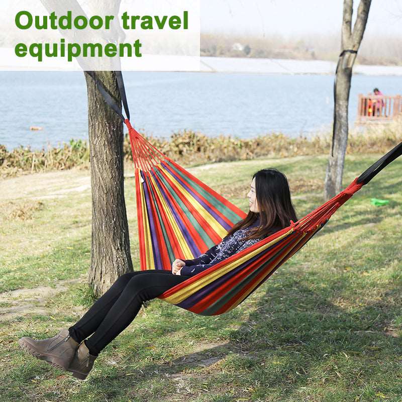 280*80cm  Camping Portable Outdoor Hammock Folding Single Hanging Canvas Hammock - Free Shipping - aurelia-clothing-8955