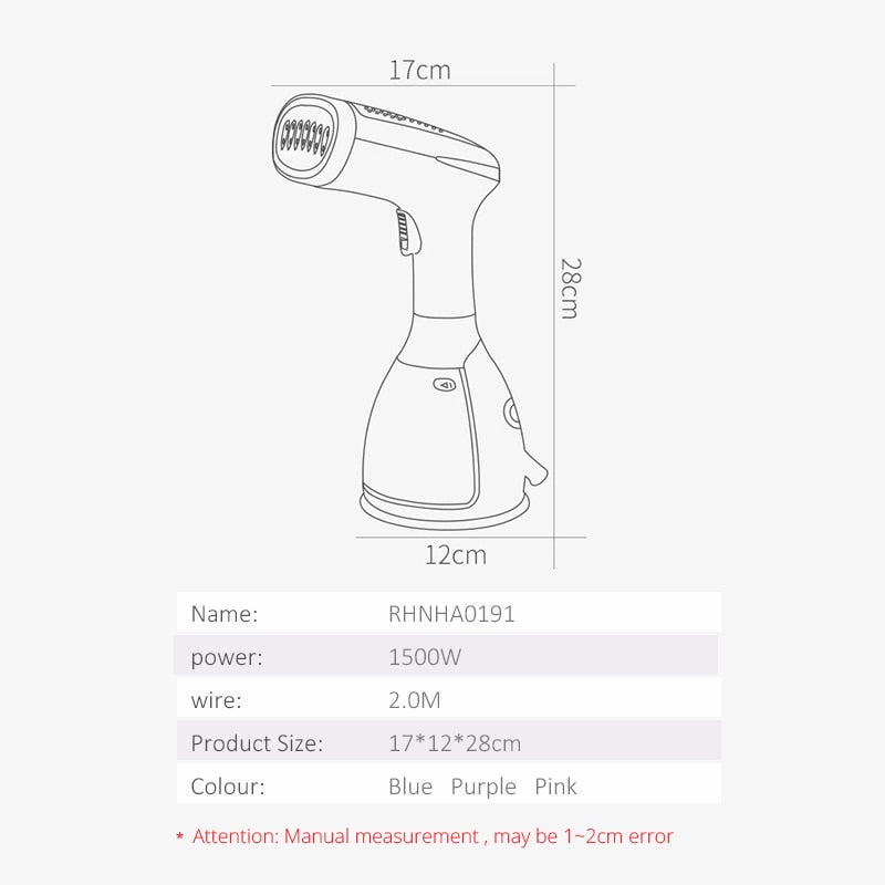 280ml Handheld Fabric Steamer 15 Seconds Fast-Heat 1500W Powerful Garment Steamer for Home Travelling Portable Steam Iron - Free Shipping - aurelia-clothing-8955