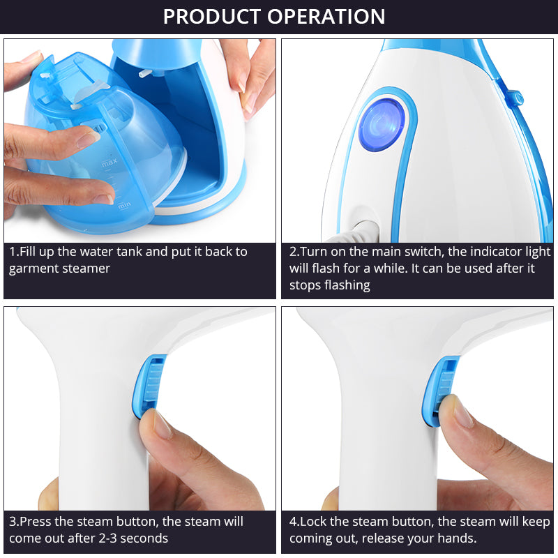 280ml Handheld Fabric Steamer 15 Seconds Fast-Heat 1500W Powerful Garment Steamer for Home Travelling Portable Steam Iron - Free Shipping - aurelia-clothing-8955