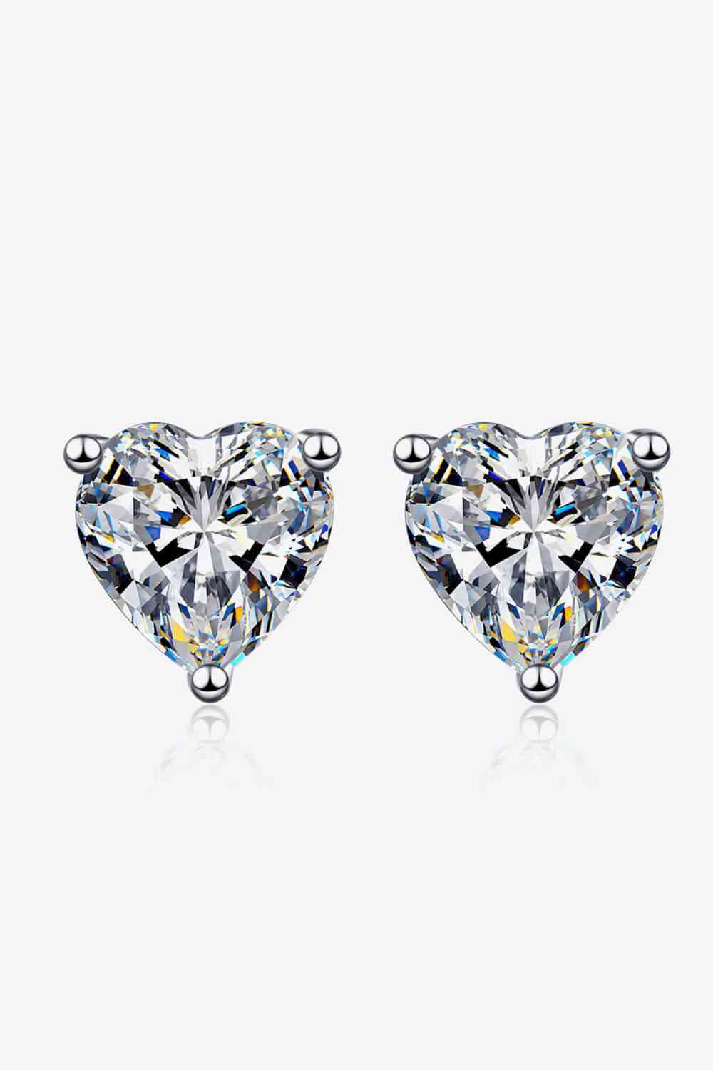2 Carat Moissanite Heart-Shaped Stud Earrings - aurelia-clothing-8955
