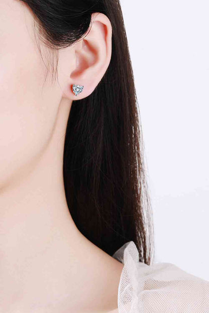 2 Carat Moissanite Heart-Shaped Stud Earrings - aurelia-clothing-8955