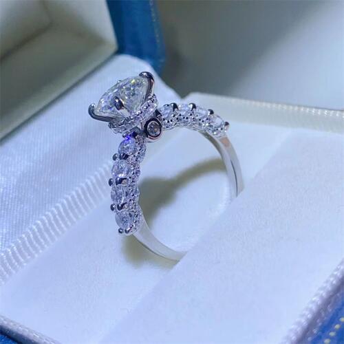 2 Carat Moissanite Sterling Silver Ring - aurelia-clothing-8955