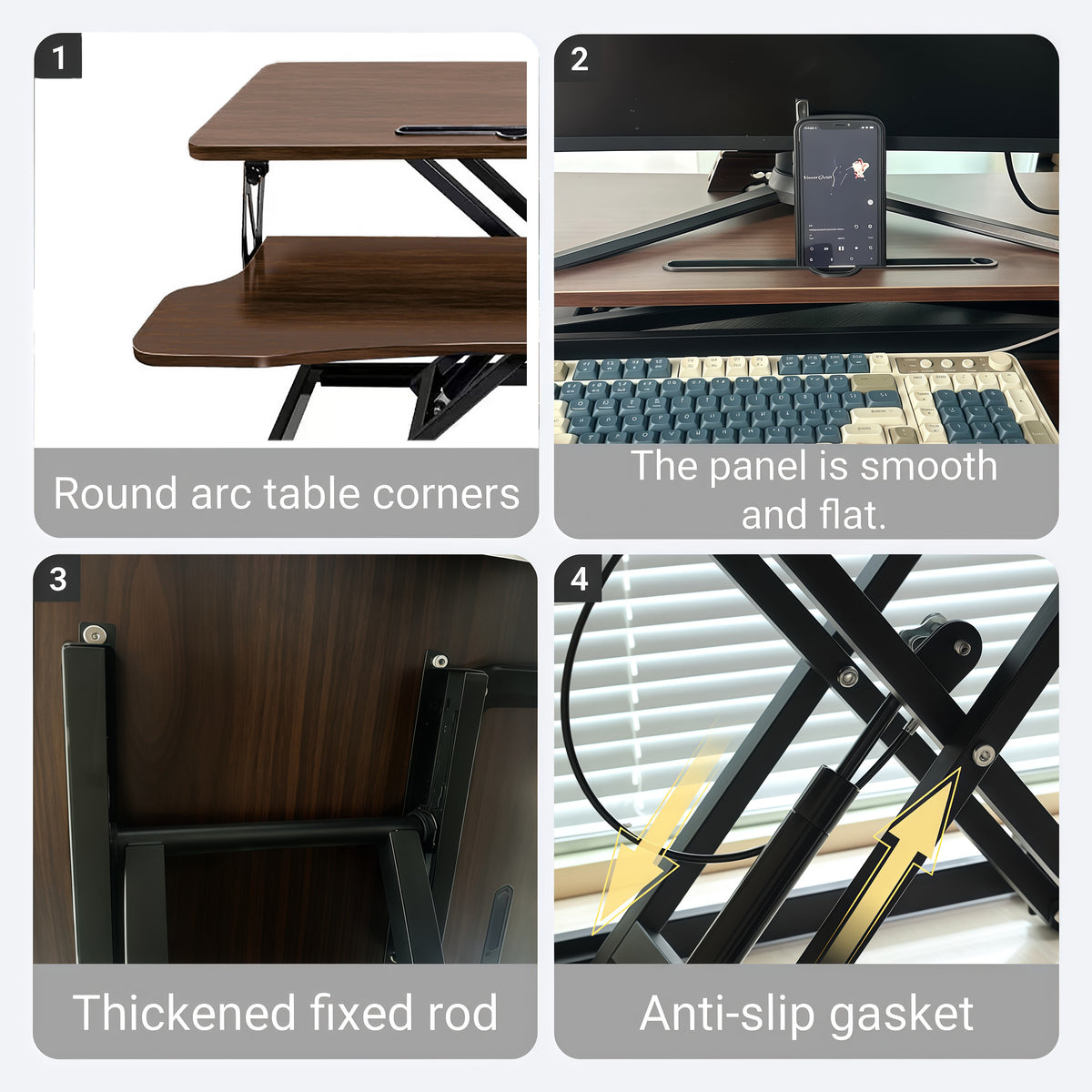 32 Inch Desk Converter, Height Adjustable Sit to Stand Riser, Dua-Free Shipping - aurelia-clothing-8955