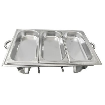 3 * 3L Chafing Dish Set Full Size Stainless Steel Silver Catering Warmer Set For Buffet Catering - Free Shipping - aurelia-clothing-8955