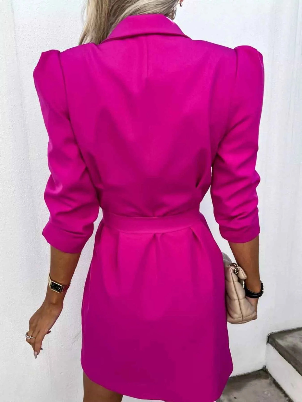34 Sleeve Belted Blazer Dress-Free Shipping - aurelia-clothing-8955