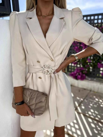34 Sleeve Belted Blazer Dress-Free Shipping - aurelia-clothing-8955