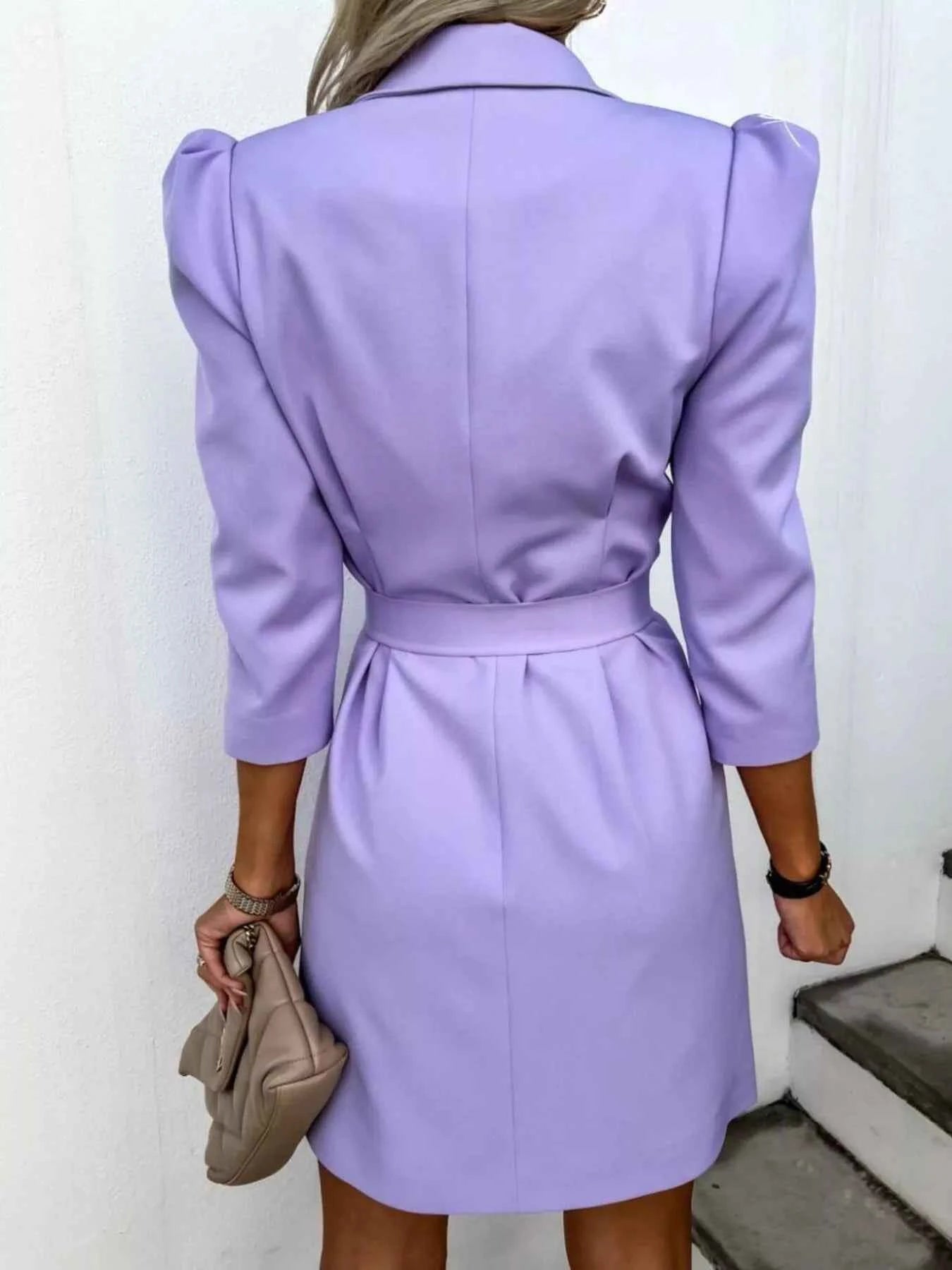 34 Sleeve Belted Blazer Dress-Free Shipping - aurelia-clothing-8955