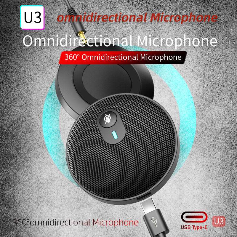360° Pickup Video Voice Call USB Omnidirectional Microphone Video Conference Microphone Webcast Microphone - Free Shipping - aurelia-clothing-8955