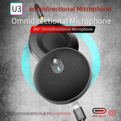 360° Pickup Video Voice Call USB Omnidirectional Microphone Video Conference Microphone Webcast Microphone - Free Shipping - aurelia-clothing-8955
