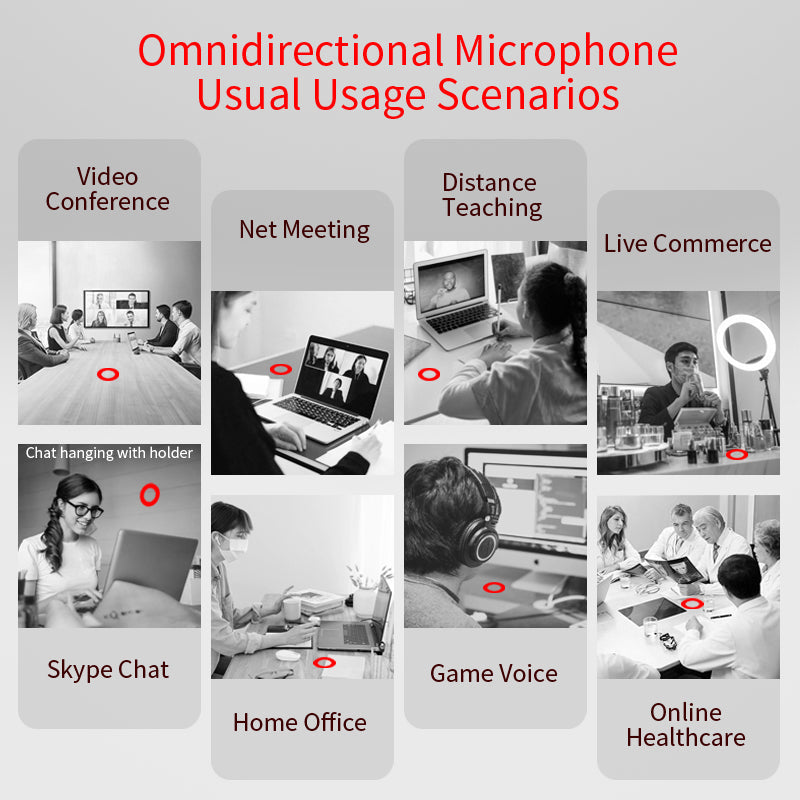 360° Pickup Video Voice Call USB Omnidirectional Microphone Video Conference Microphone Webcast Microphone - Free Shipping - aurelia-clothing-8955
