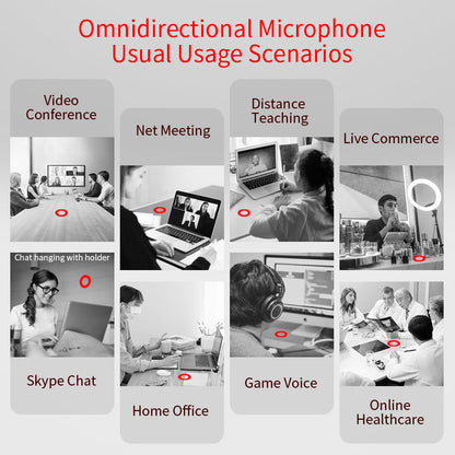 360° Pickup Video Voice Call USB Omnidirectional Microphone Video Conference Microphone Webcast Microphone - Free Shipping - aurelia-clothing-8955