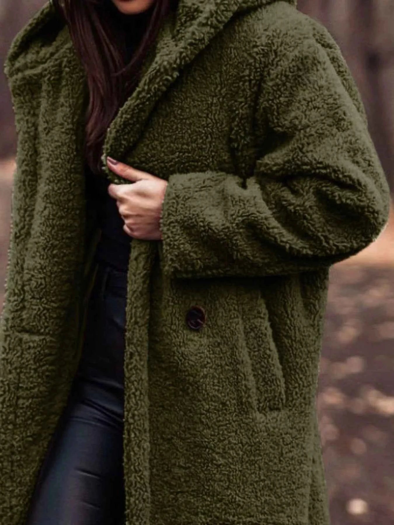 Teddy Bear Hooded Longline Outerwear-Free Shipping