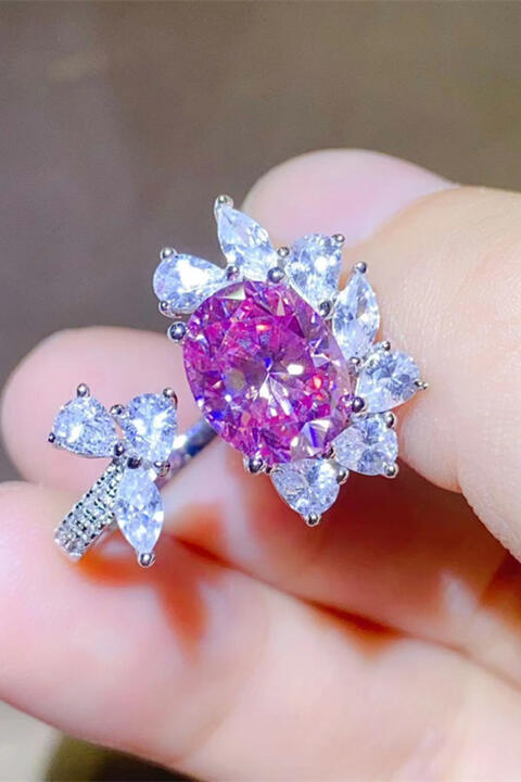 3 Carat Moissanite 925 Sterling Silver Open Ring - aurelia-clothing-8955
