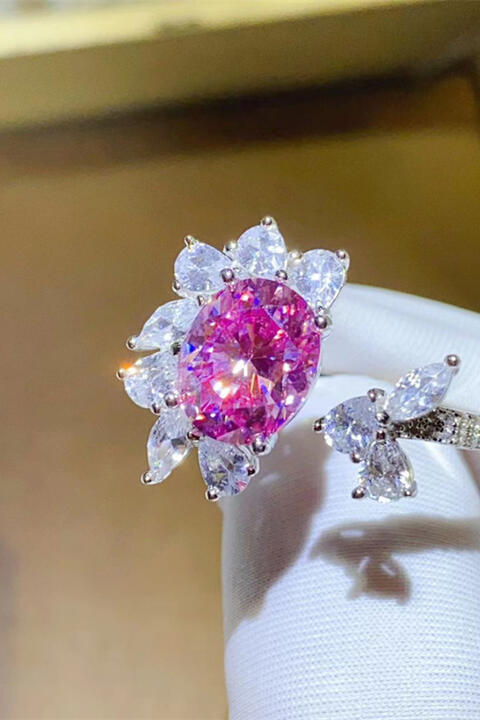 3 Carat Moissanite 925 Sterling Silver Open Ring - aurelia-clothing-8955