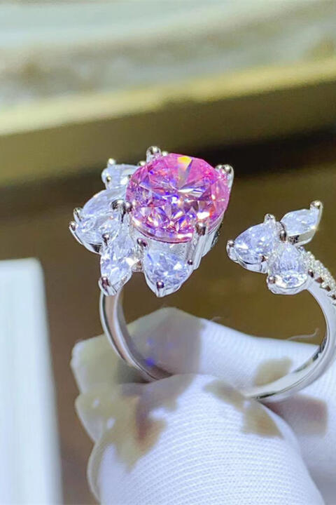 3 Carat Moissanite 925 Sterling Silver Open Ring - aurelia-clothing-8955