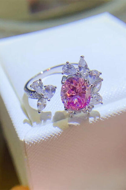 3 Carat Moissanite 925 Sterling Silver Open Ring - aurelia-clothing-8955