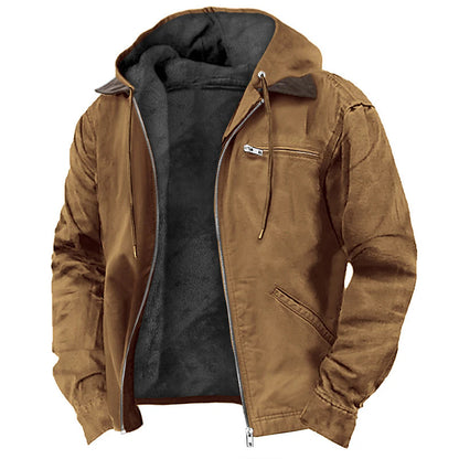 3D printed digital printed hooded sweatshirt with brown lining cotton jacket - Free Shipping - aurelia-clothing-8955