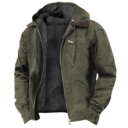 3D printed digital printed hooded sweatshirt with brown lining cotton jacket - Free Shipping - aurelia-clothing-8955