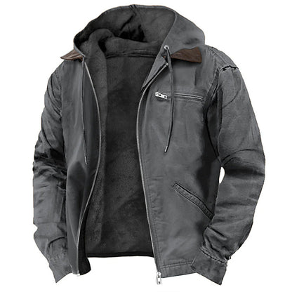 3D printed digital printed hooded sweatshirt with brown lining cotton jacket - Free Shipping - aurelia-clothing-8955
