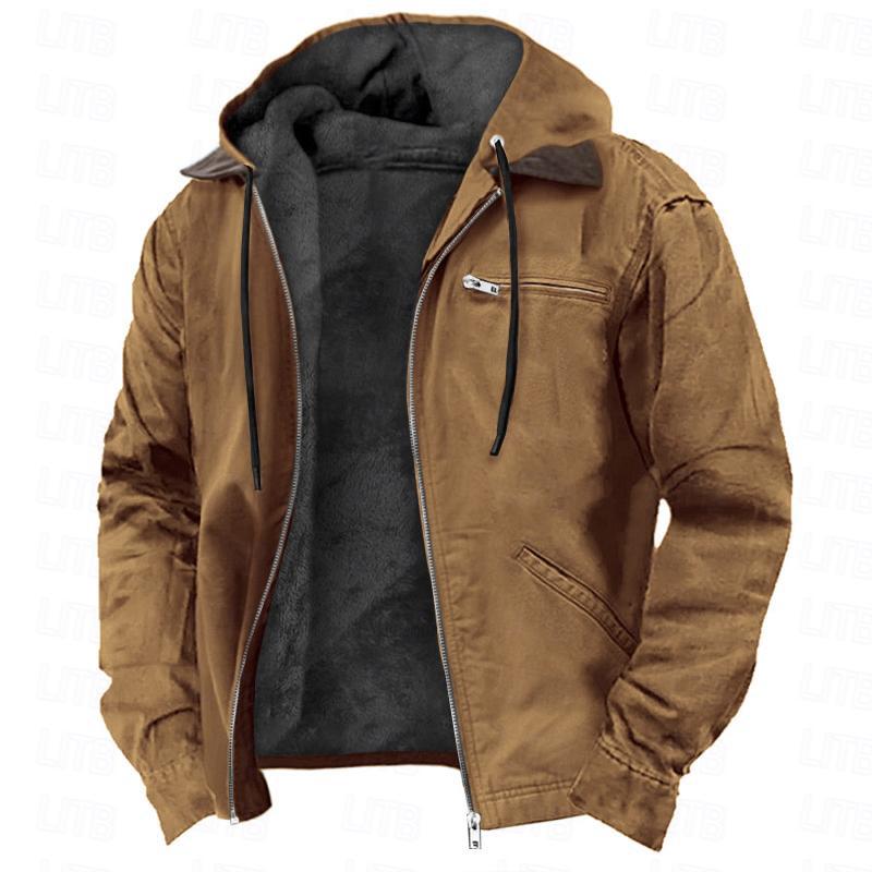 3D printed digital printed hooded sweatshirt with brown lining cotton jacket - Free Shipping - aurelia-clothing-8955