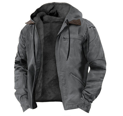 3D printed digital printed hooded sweatshirt with brown lining cotton jacket - Free Shipping - aurelia-clothing-8955