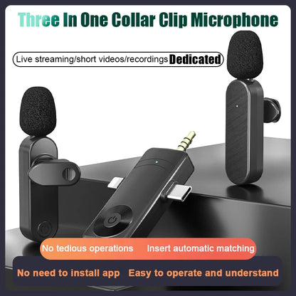 3 In 1 Wireless Lavalier Microphone Plug And Play-Free Shipping - aurelia-clothing-8955