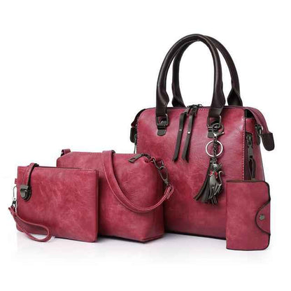 4in1 Designer Leather Handbag-Free Shipping - aurelia-clothing-8955