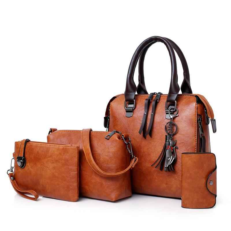 4in1 Designer Leather Handbag-Free Shipping - aurelia-clothing-8955