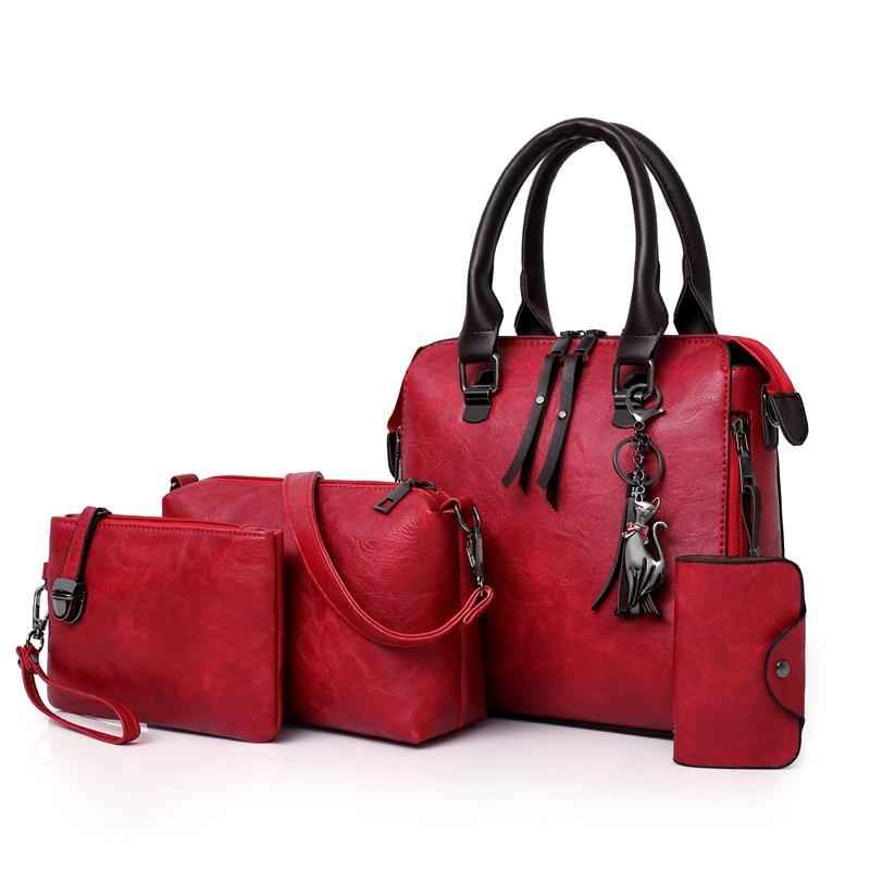 4in1 Designer Leather Handbag-Free Shipping - aurelia-clothing-8955