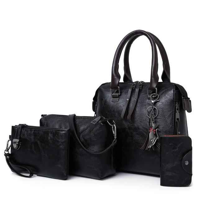 4in1 Designer Leather Handbag-Free Shipping - aurelia-clothing-8955