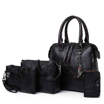 4in1 Designer Leather Handbag-Free Shipping - aurelia-clothing-8955