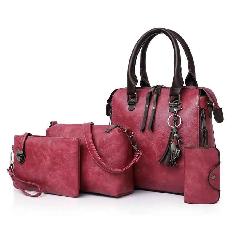 4in1 Designer Leather Handbag-Free Shipping - aurelia-clothing-8955