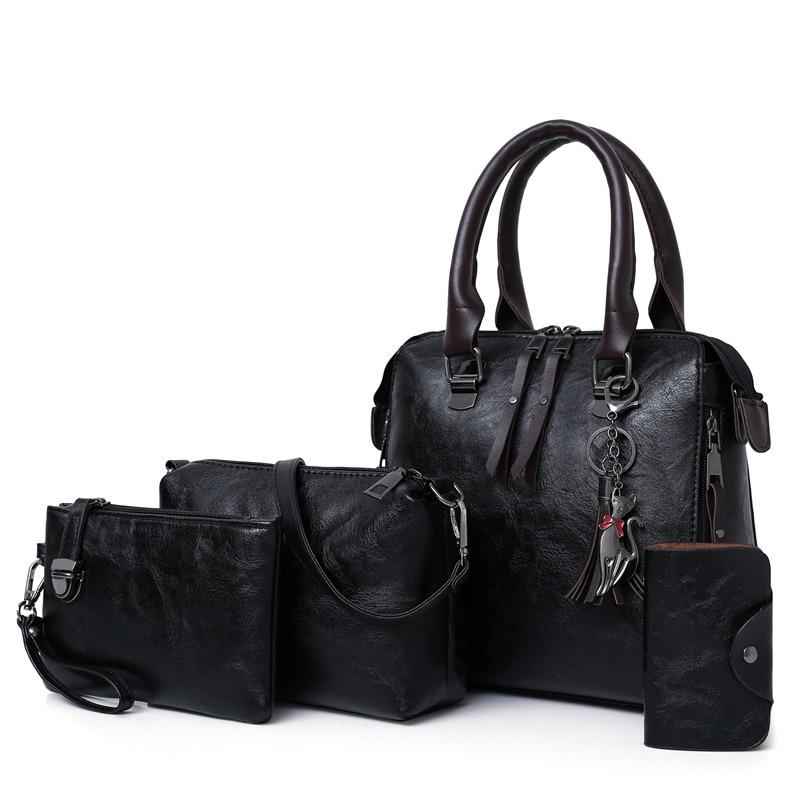 4in1 Designer Leather Handbag-Free Shipping - aurelia-clothing-8955