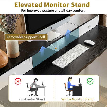 59 Modern Fluted L-Shaped Desk with Charging Station-Free Shipping - aurelia-clothing-8955