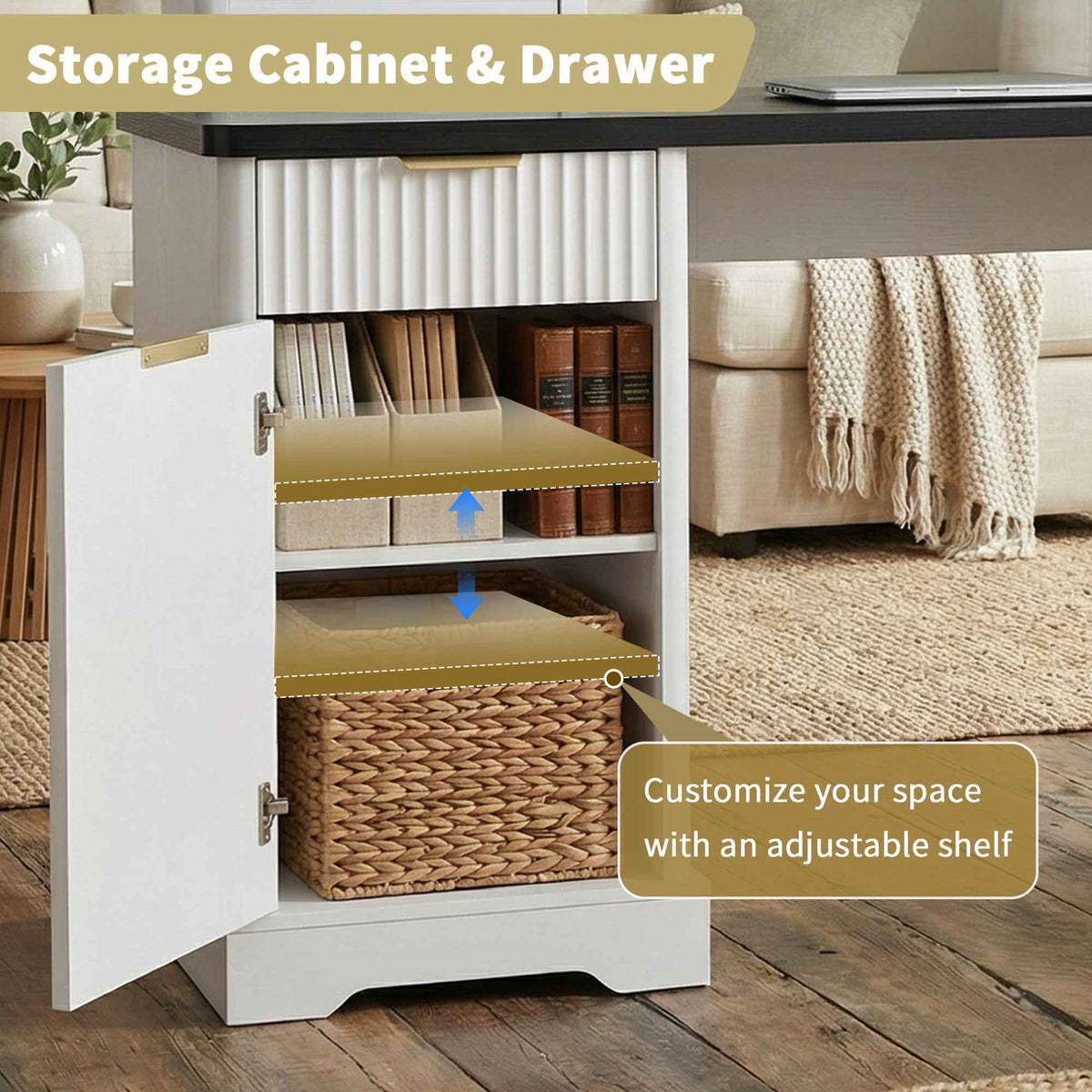 59 Modern Fluted L-Shaped Desk with Charging Station-Free Shipping - aurelia-clothing-8955