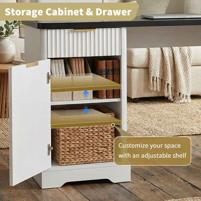 59 Modern Fluted L-Shaped Desk with Charging Station-Free Shipping - aurelia-clothing-8955